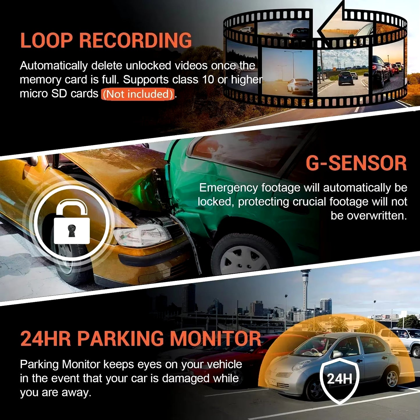 VisionX Dual Lens Smart Dash Cam™