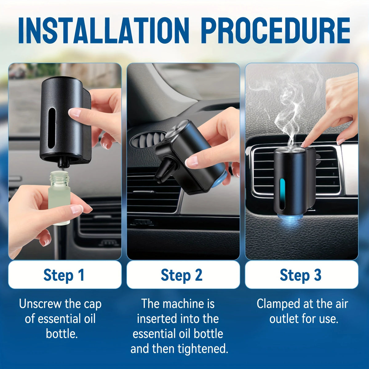 DriveScent™ Rechargeable Car Diffuser with 3 Scents