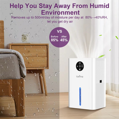 DryPal™ 1.8L Electric Dehumidifier for Bedroom & Bathroom