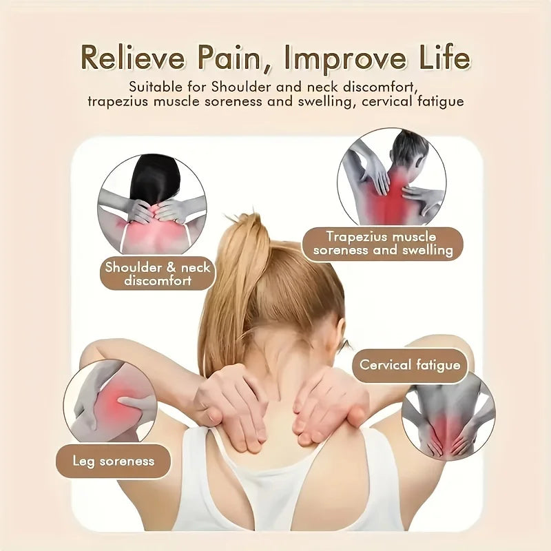 Electric Neck Shoulder Massager Wireless Trapezius Muscles Back Massage Pillow Cervical Back Massage Shawl for Parents Gifts