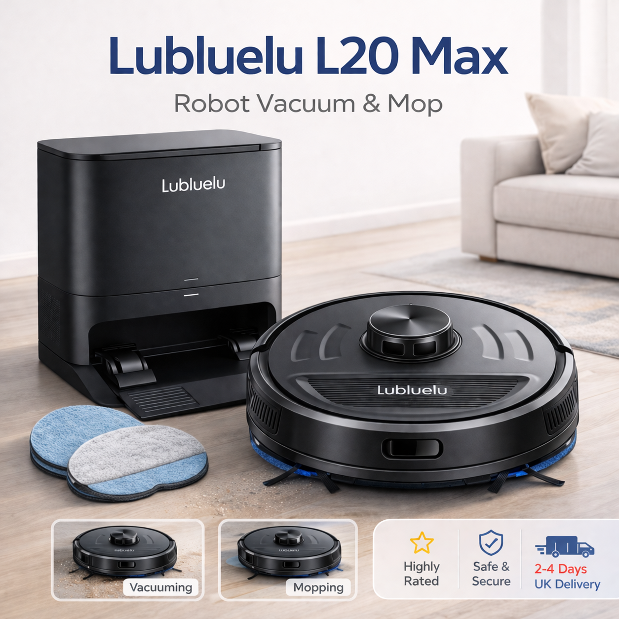 Lubluelu L20 Max™ Self-Emptying Robot Vacuum & Mop