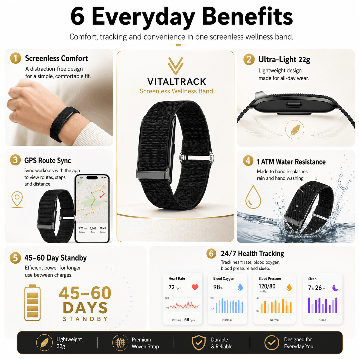 VitalTrack™ Screenless Wellness Band