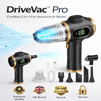 DriveVac™ Pro – Cordless 2-in-1 Car Vacuum & Air Blower