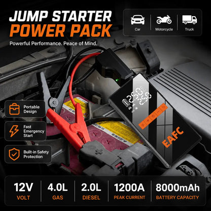 JumpJet™ EAFC 4-in-1 Car Jump Starter, Tyre Inflator, Power Bank & SOS Torch Verono