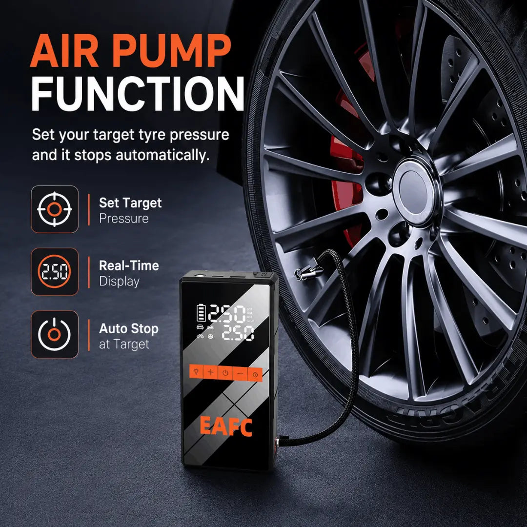 JumpJet™ EAFC 4-in-1 Car Jump Starter, Tyre Inflator, Power Bank & SOS Torch Verono