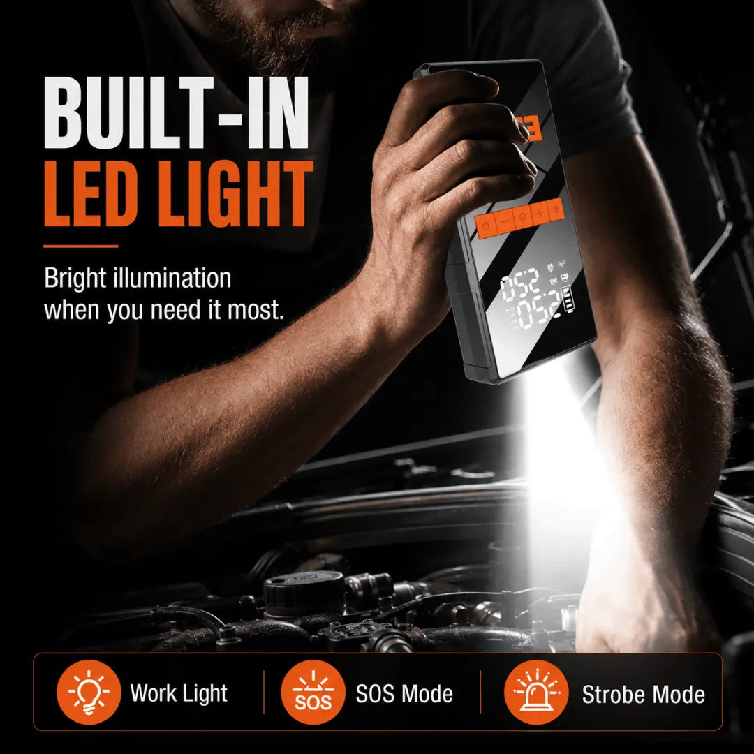 JumpJet™ EAFC 4-in-1 Car Jump Starter, Tyre Inflator, Power Bank & SOS Torch Verono