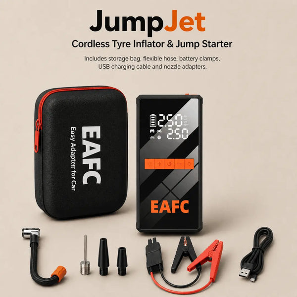 JumpJet™ EAFC 4-in-1 Car Jump Starter, Tyre Inflator, Power Bank & SOS Torch Verono