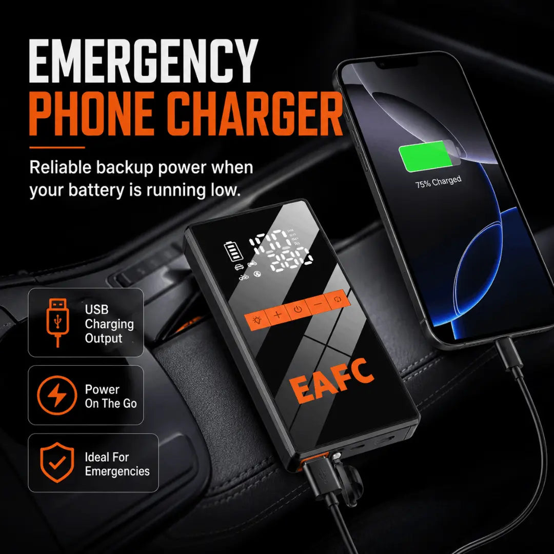 JumpJet™ EAFC 4-in-1 Car Jump Starter, Tyre Inflator, Power Bank & SOS Torch Verono