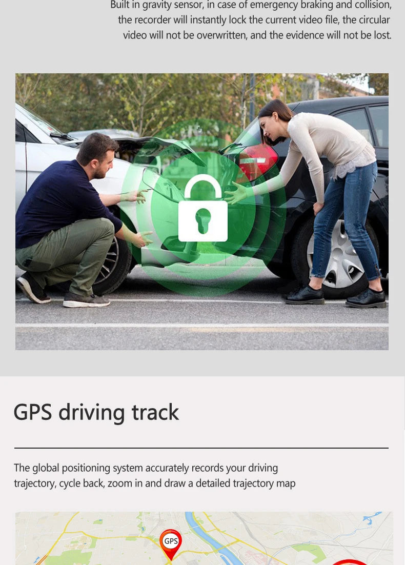 TOTNG SafeDrive 10” Touch Screen Mirror DashCam (Optional Rear Camera）