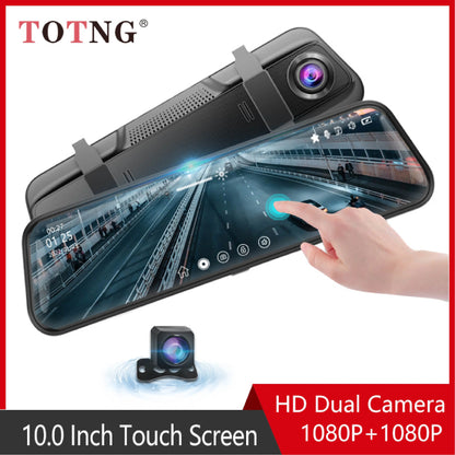 TOTNG SafeDrive 10” Touch Screen Mirror DashCam (Optional Rear Camera）