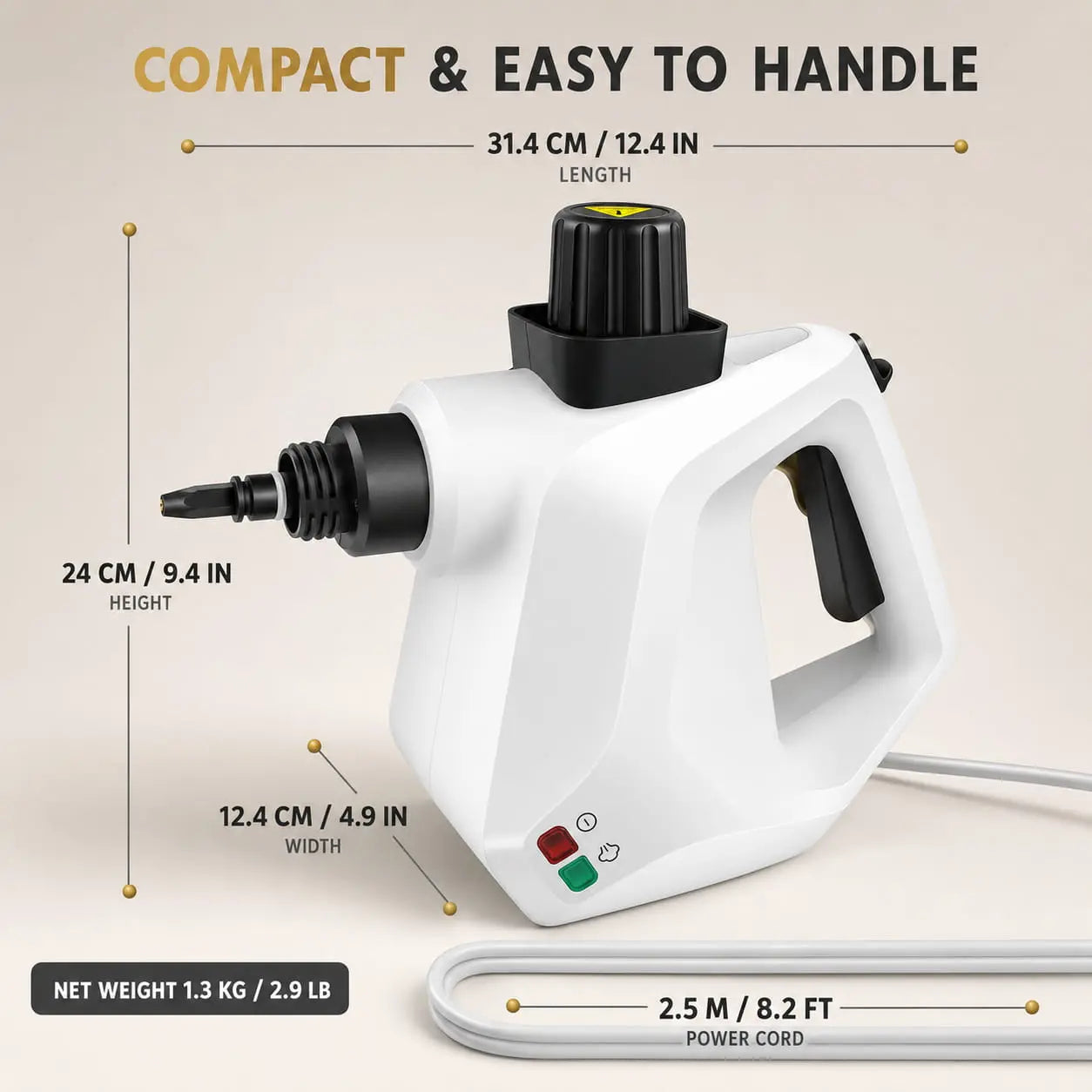 SteamJet™ Handheld Steam Cleaner for Car & Home Verono