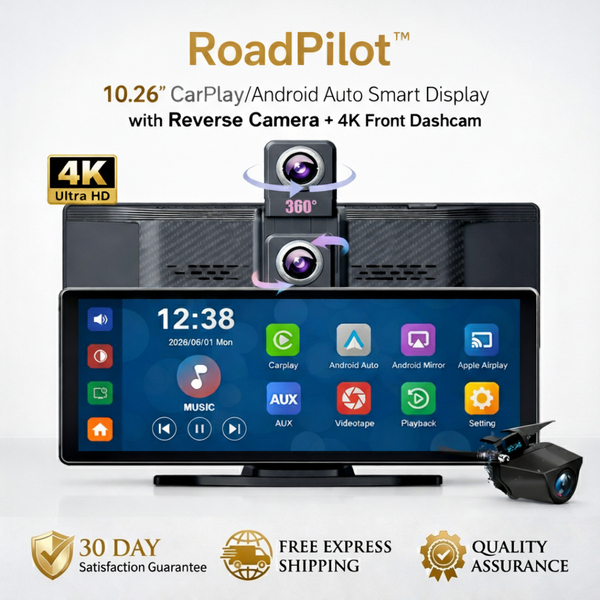 RoadPilot™ 10.26" Smart Car Display with 4K Front Dash & Reverse Cam