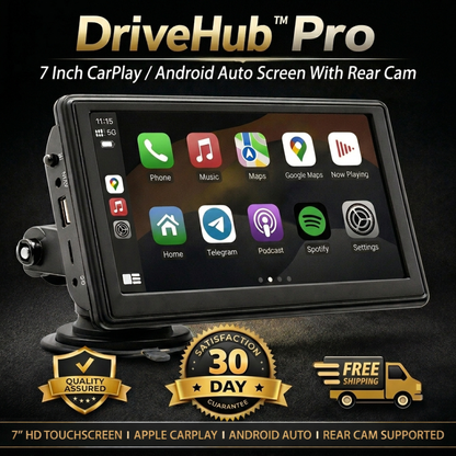DriveHub™ Pro - 7 Inch Carplay/AndroidAuto Screen With Rear Cam