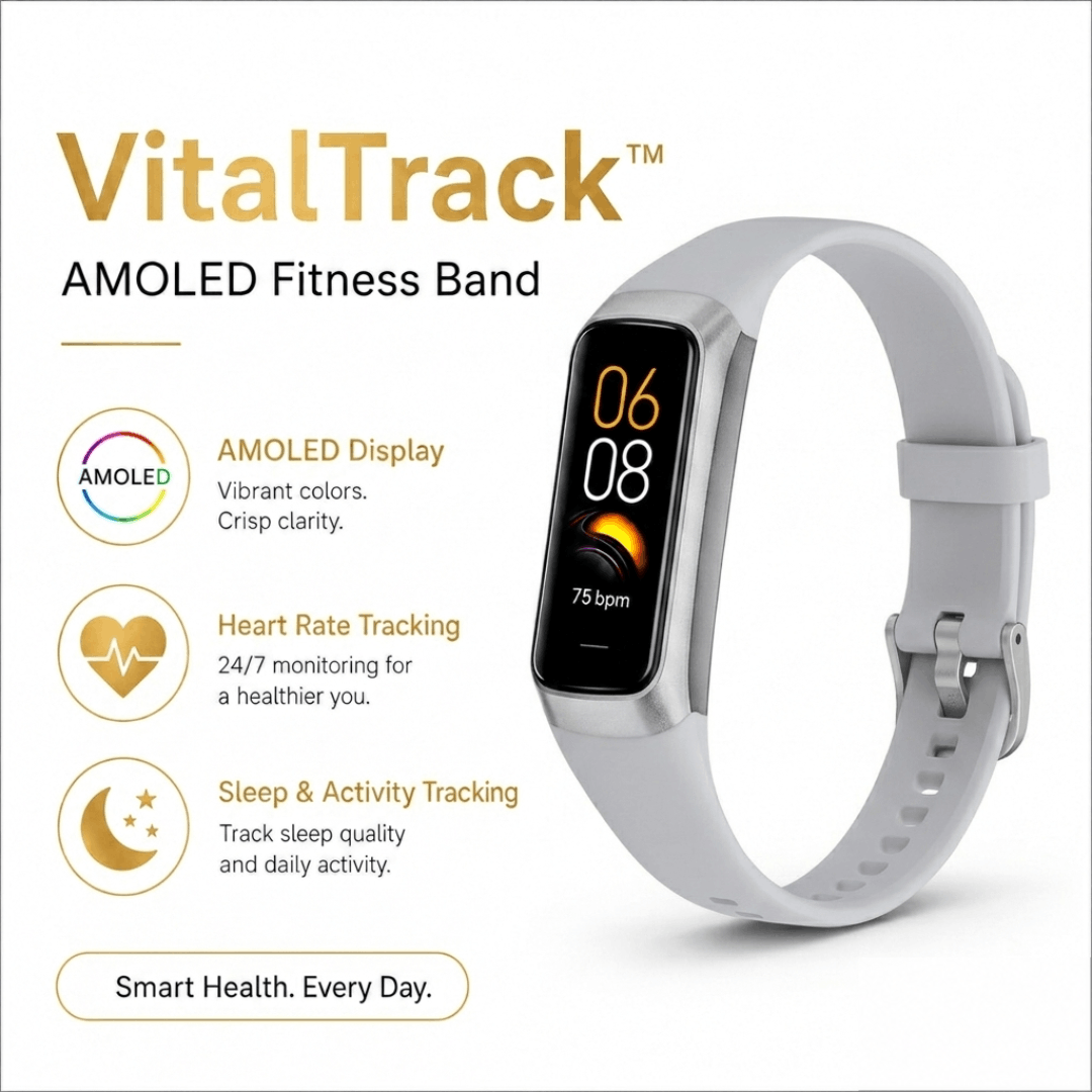 VitalTrack™ AMOLED Fitness Band