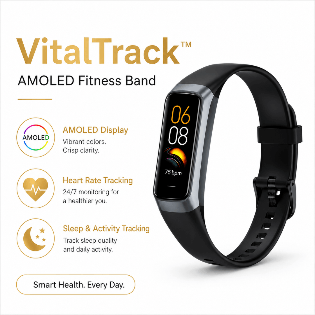 VitalTrack™ AMOLED Fitness Band