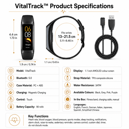 VitalTrack™ AMOLED Fitness Band