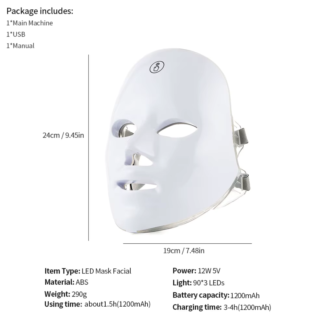 DermaGlow™ 7-Colour Light Therapy Rejuvenation Mask