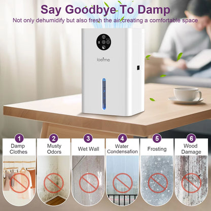 DryPal™ 1.8L Electric Dehumidifier for Bedroom & Bathroom
